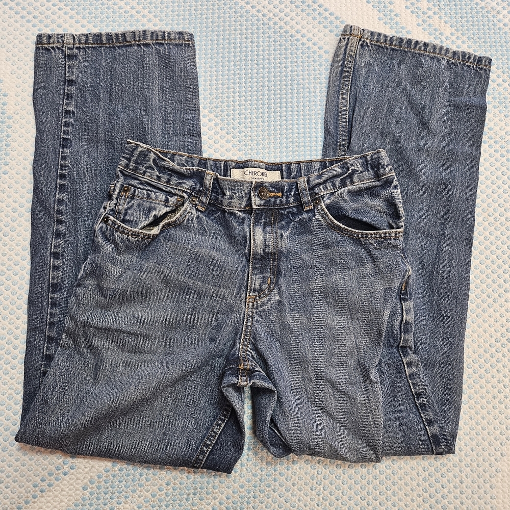 Cherokee Straight Fit Blue Denim Pants in Junior's Size 16